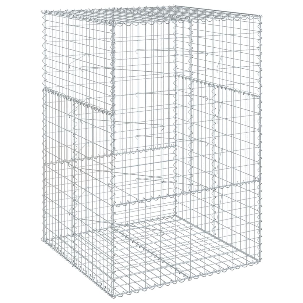 vidaXL Cesto gabião com cobertura 100x100x150 cm ferro galvanizado