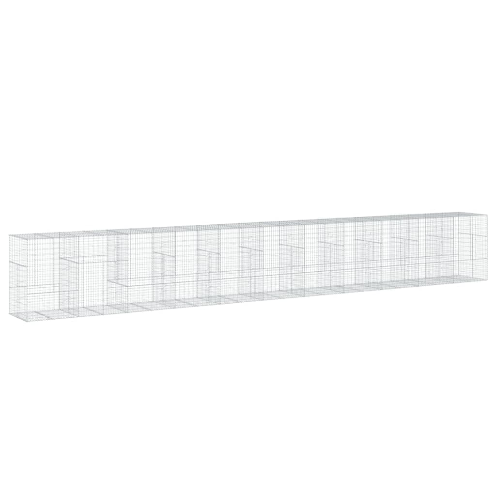 vidaXL Cesto gabião com cobertura 1100x100x150 cm ferro galvanizado