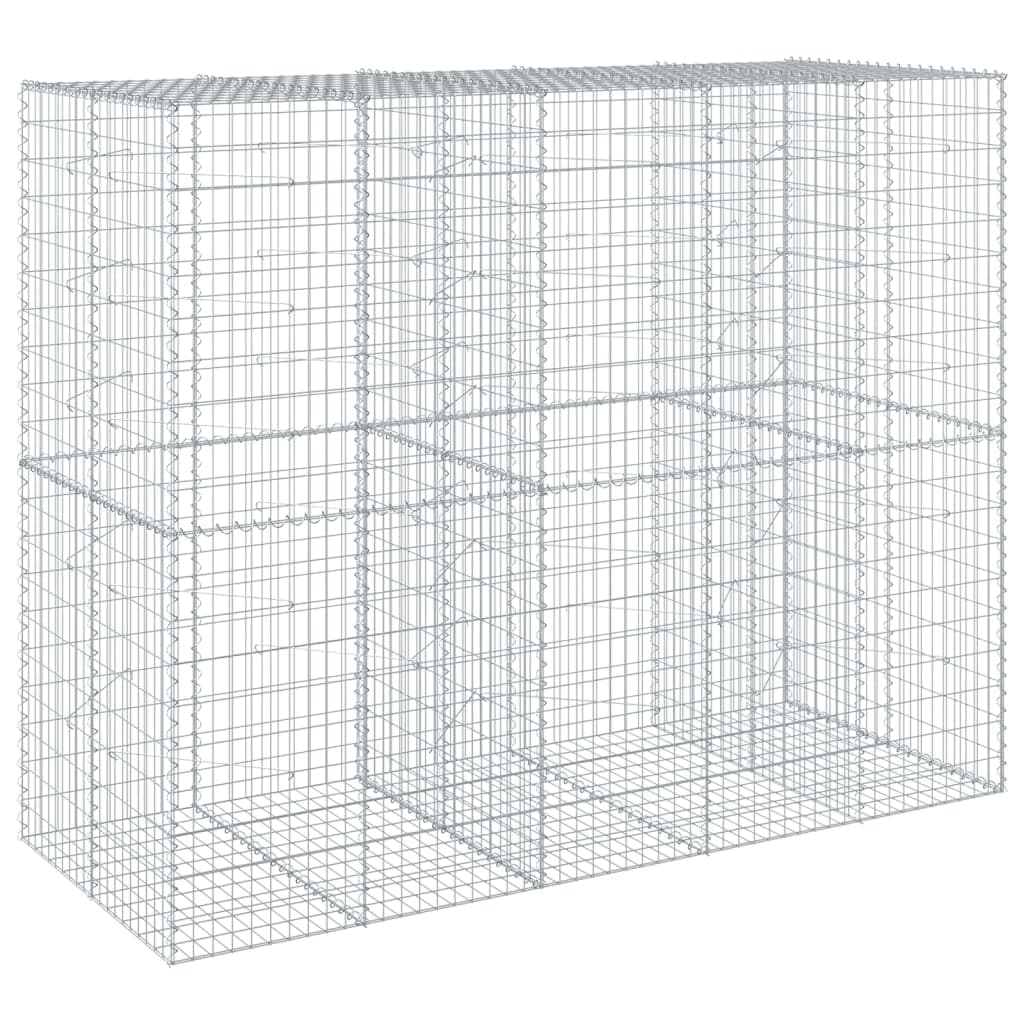 vidaXL Cesto gabião com cobertura 250x100x200 cm ferro galvanizado