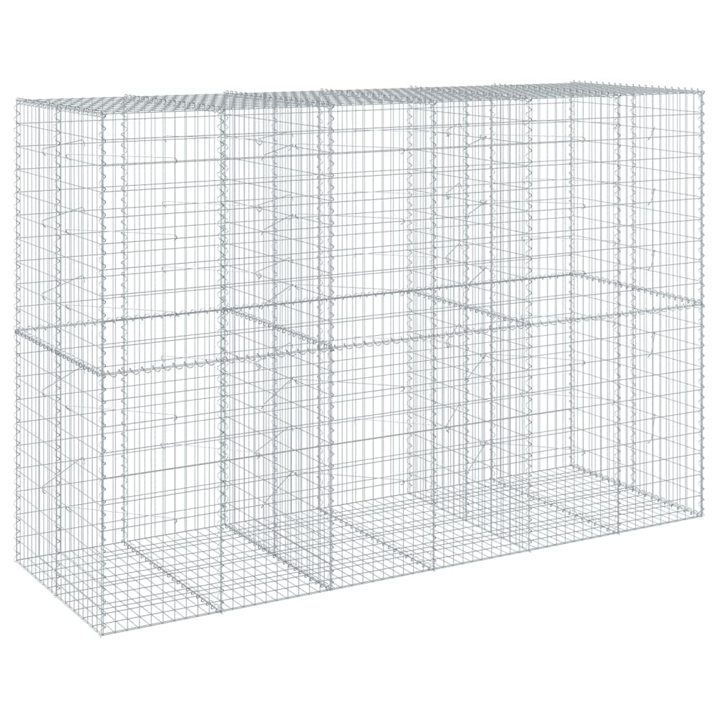 vidaXL Cesto gabião com cobertura 300x100x200 cm ferro galvanizado