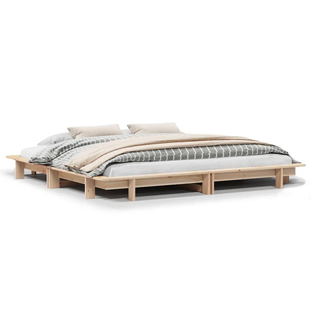 vidaXL Cama sem colchão 160x200 cm madeira de pinho maciça