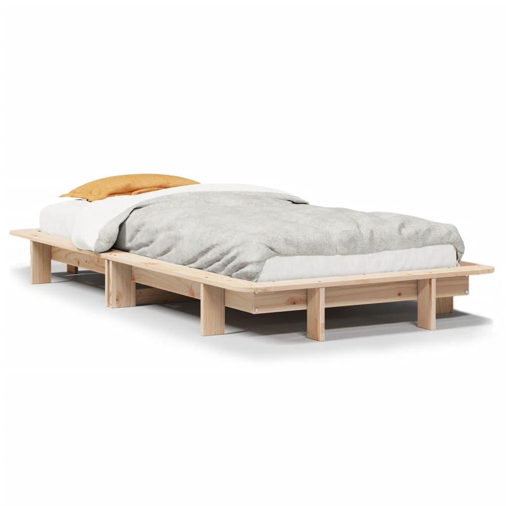 vidaXL Cama sem Colchão 90x190 cm Madeira de Pinho Maciça - 8721102851551