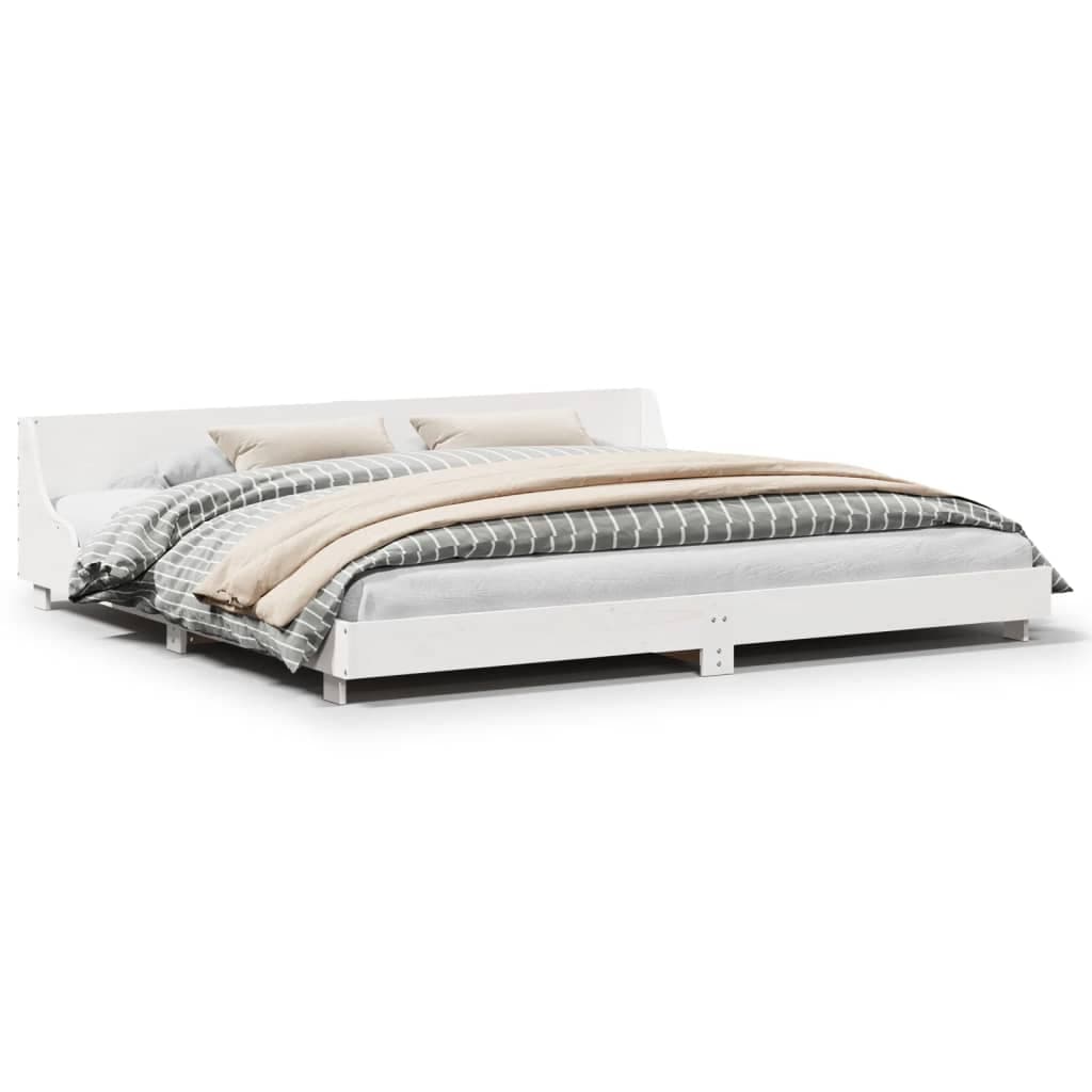 vidaXL Cama sem Colchão 180x200 cm Madeira de Pinho Maciça Branco - 1311887696