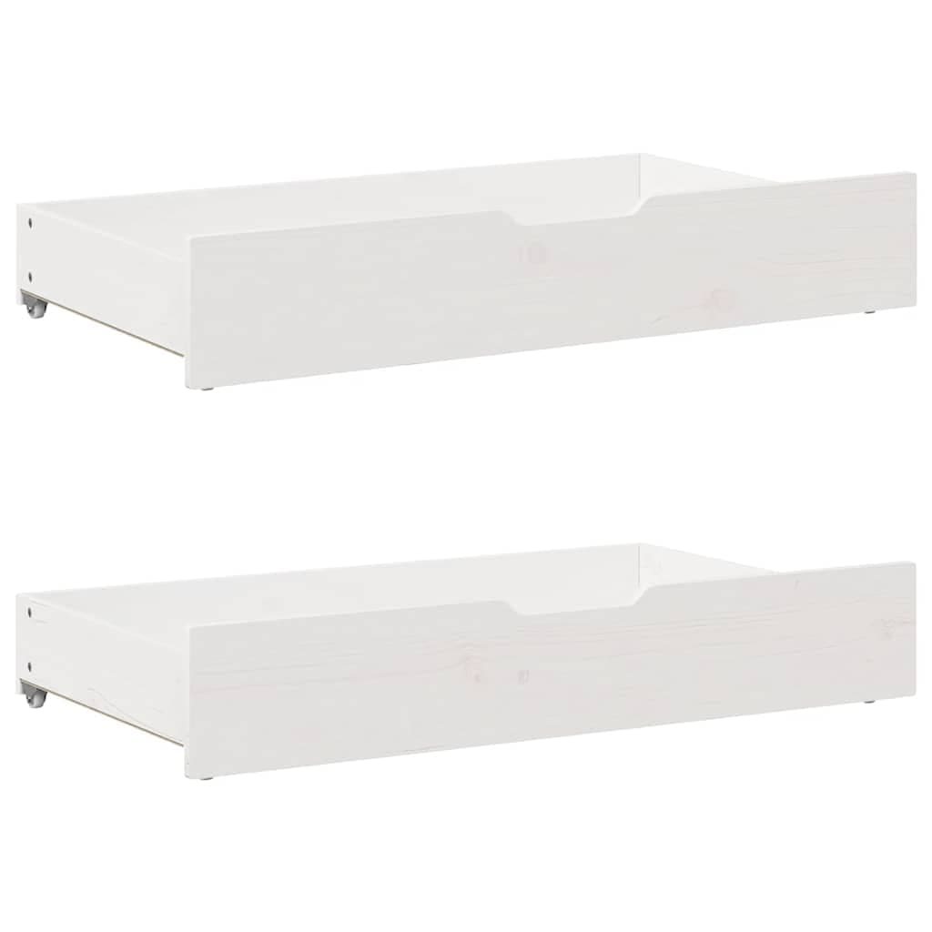 vidaXL Gavetas para cama 2 pcs 95x55x17 cm pinho maciço branco
