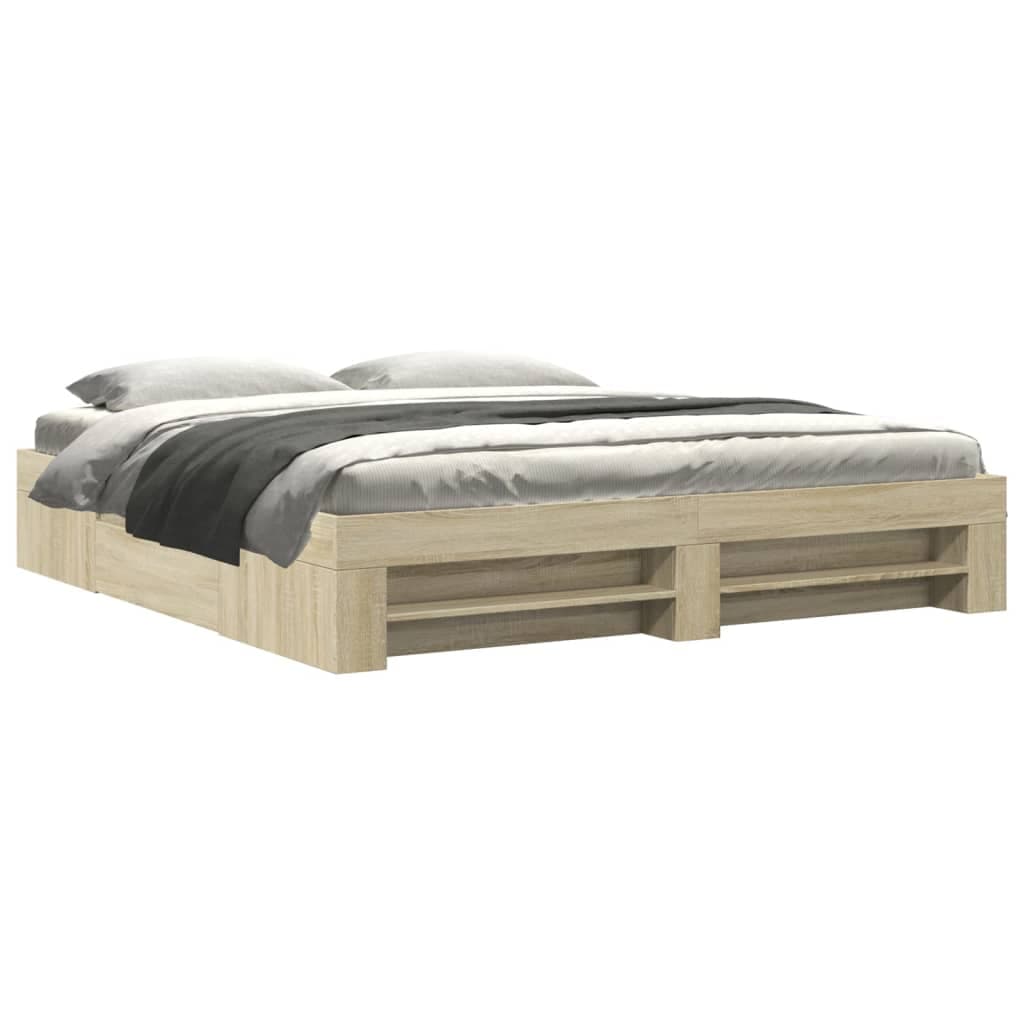 vidaXL Estrutura de Cama 180x200 cm Derivados Madeira Carvalho Sonoma - 2953943143