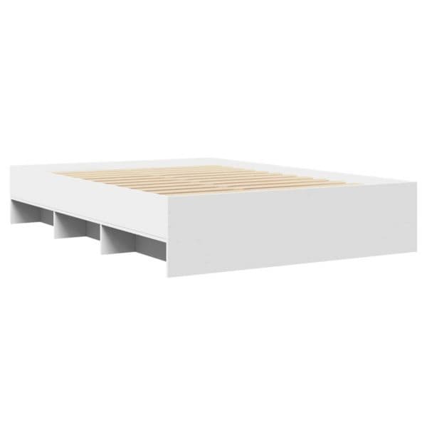 vidaXL Estrutura de Cama 140x200 cm Derivados de Madeira Branco - 3297934495