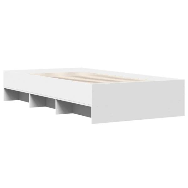 vidaXL Estrutura de Cama 100x200 cm Derivados de Madeira Branco - 3906136901
