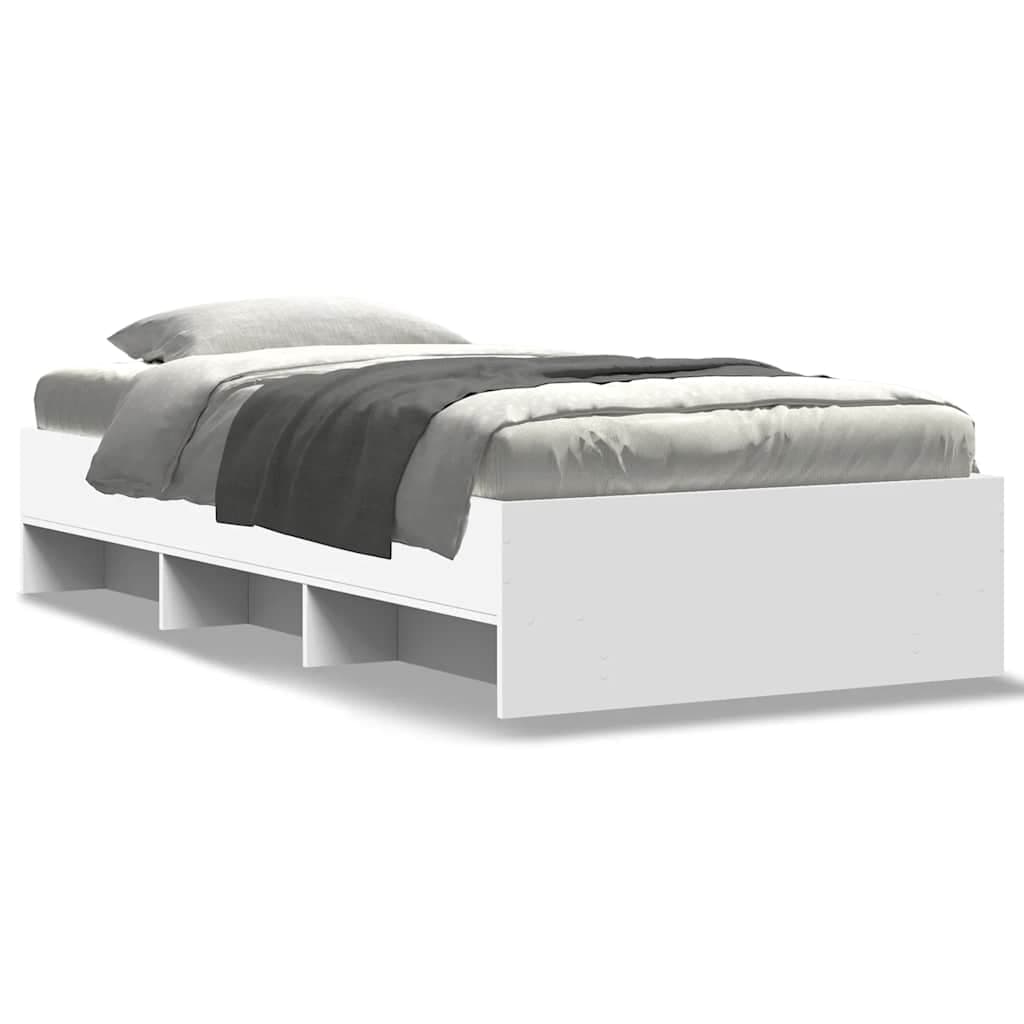 vidaXL Estrutura de cama 90x200 cm derivados de madeira branco