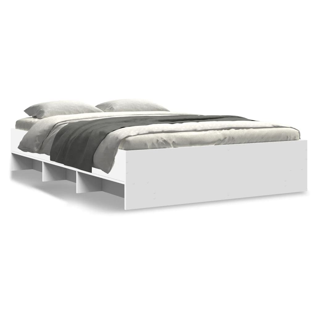 vidaXL Estrutura de cama 140x190 cm derivados de madeira branco