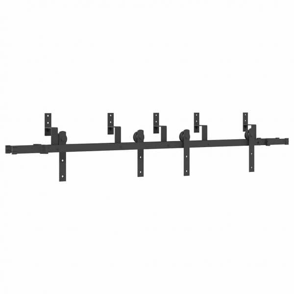 Kit de Ferragens para Porta Deslizante 200 cm Aço Preto - 4246122745