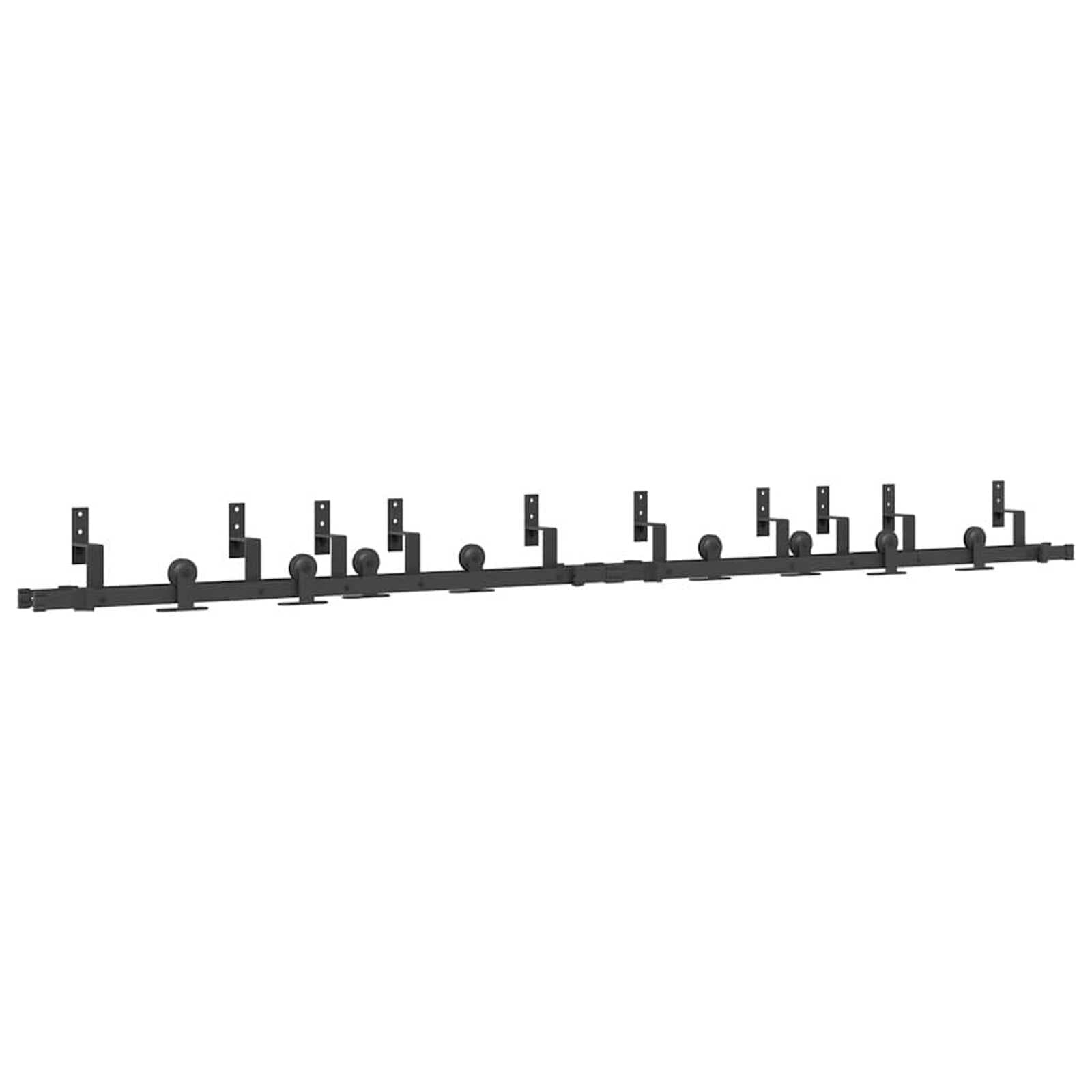 vidaXL Kit de ferragens para porta deslizante 305 cm aço preto