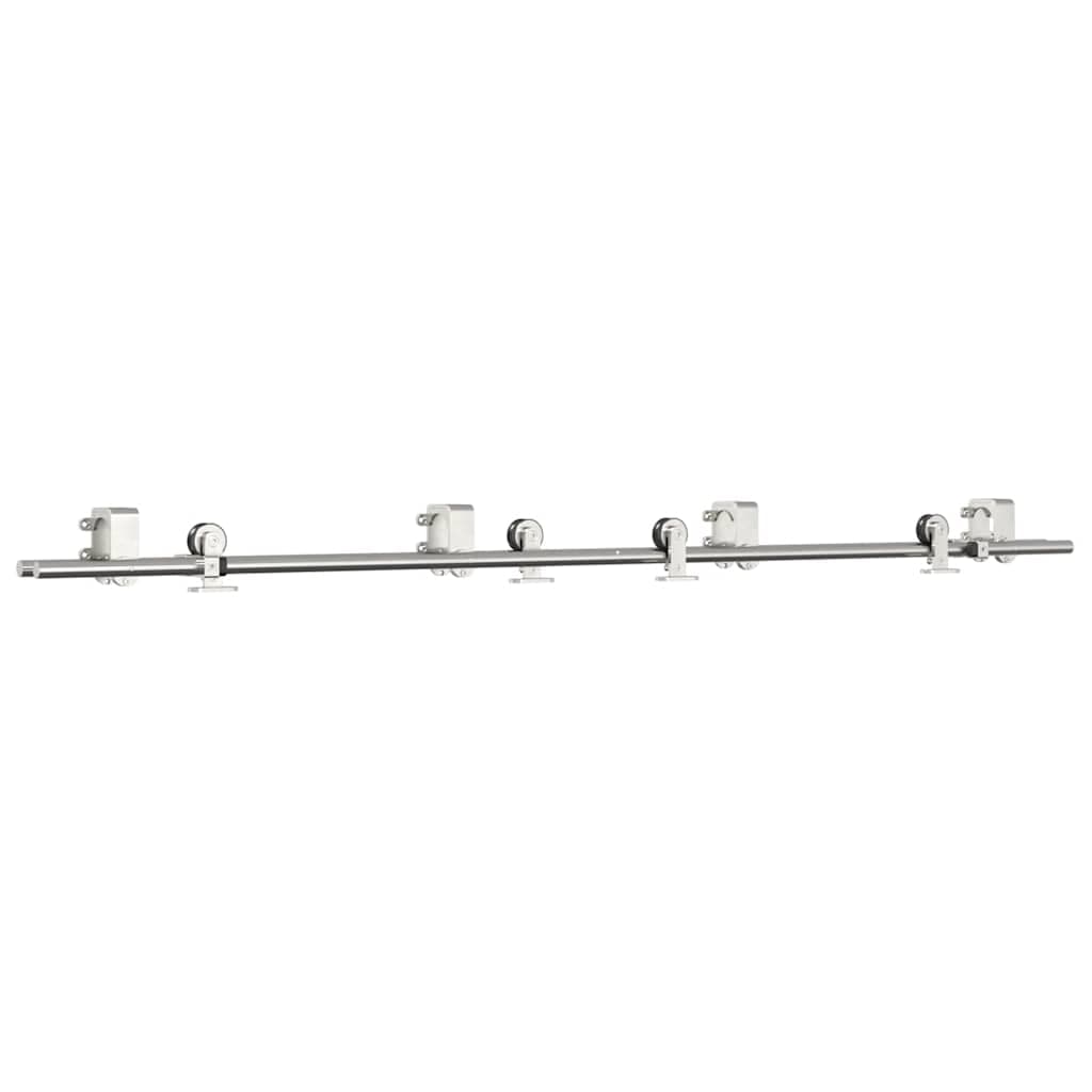 vidaXL Kit ferragens p/ porta deslizante 200cm aço inoxidável prateado