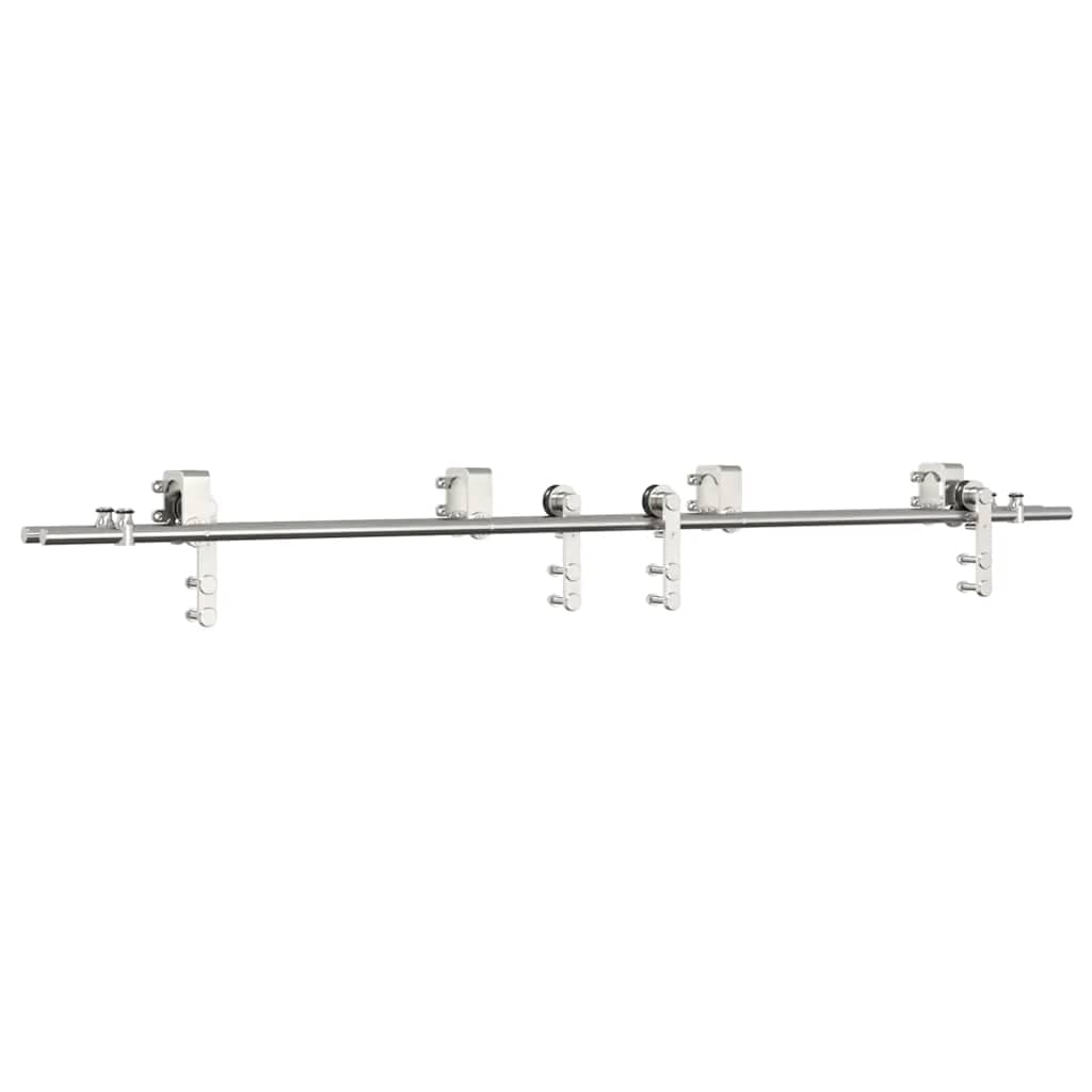 vidaXL Kit ferragens p/ porta deslizante 200cm aço inoxidável prateado