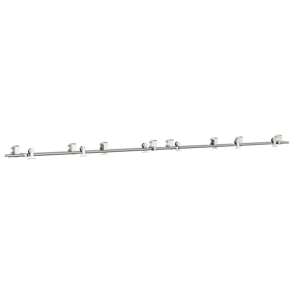 vidaXL Kit ferragens p/ porta deslizante 366cm aço inoxidável prateado