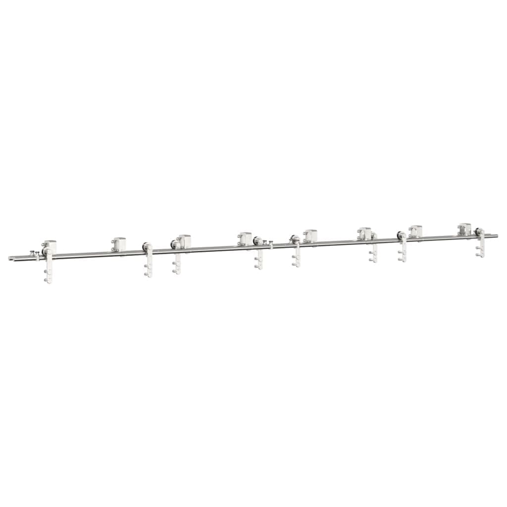 vidaXL Kit ferragens p/ porta deslizante 366cm aço inoxidável prateado