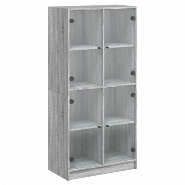 vidaXL Armário Alto com Portas Derivados de Madeira Cinzento Sonoma - 2451976896