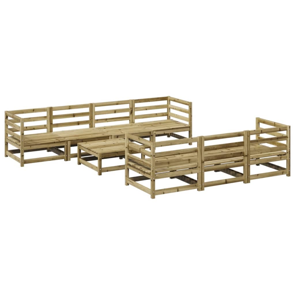vidaXL 8 pcs conjunto sofás de jardim madeira de pinho impregnada