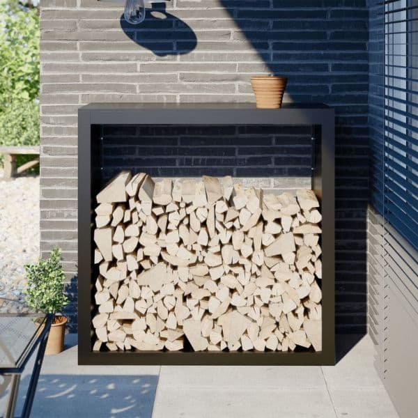 vidaXL Suporte para Lenha 100x40x100 cm Aço Preto - 773370220