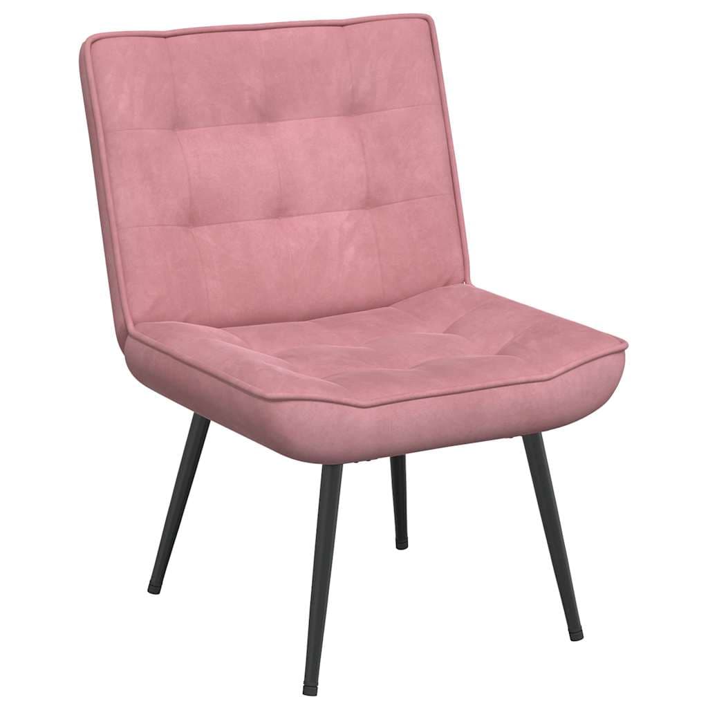 vidaXL Cadeira de relaxamento 64x74x84 cm veludo rosa