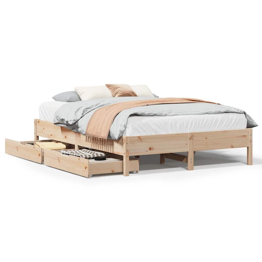 vidaXL Cama sem colchão 120x190 cm madeira de pinho maciça
