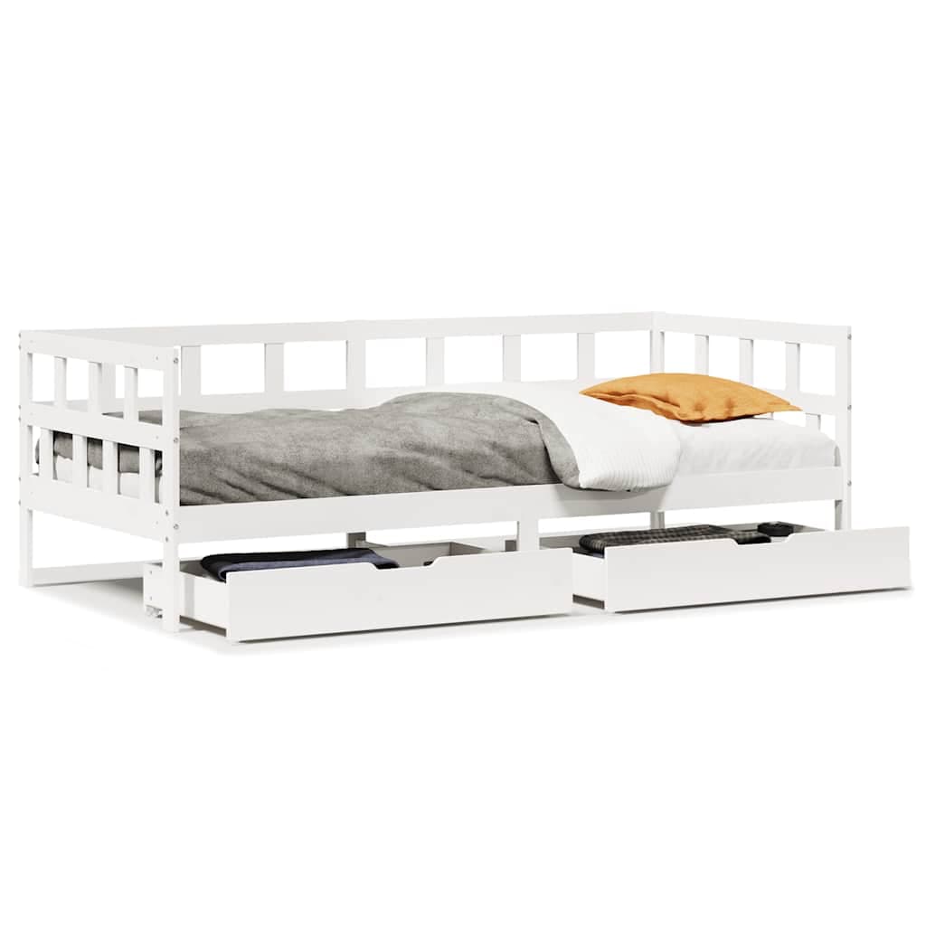 vidaXL Sofá-cama com gavetas 80x200 cm madeira de pinho maciça
