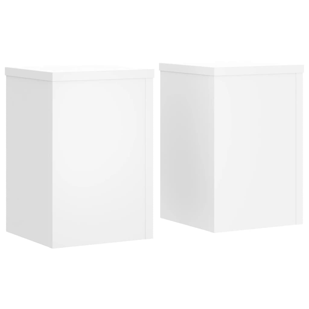 vidaXL Suportes p/ plantas 2 pcs 25x25x35 cm derivados madeira branco