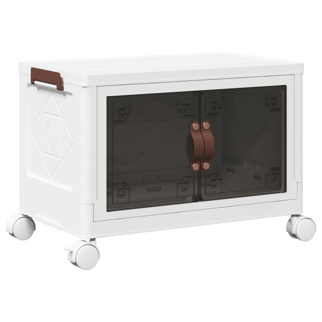 vidaXL Caixa de arrumação empilhável com rodas 28 L 48,5x29,5x33 cm