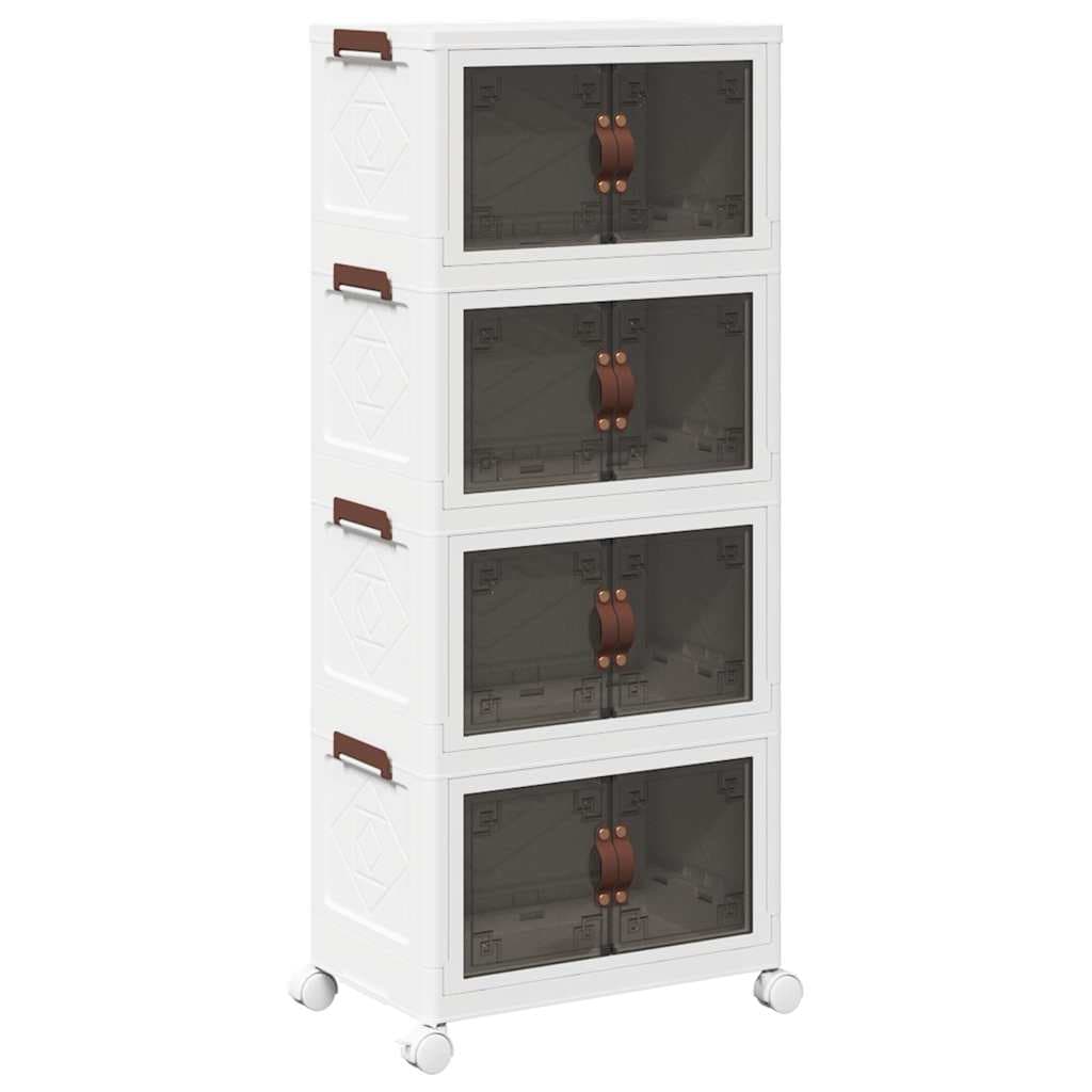 vidaXL Caixa arrumação empilhável rodas 4 camadas 28 L 48x29,5x112,5cm
