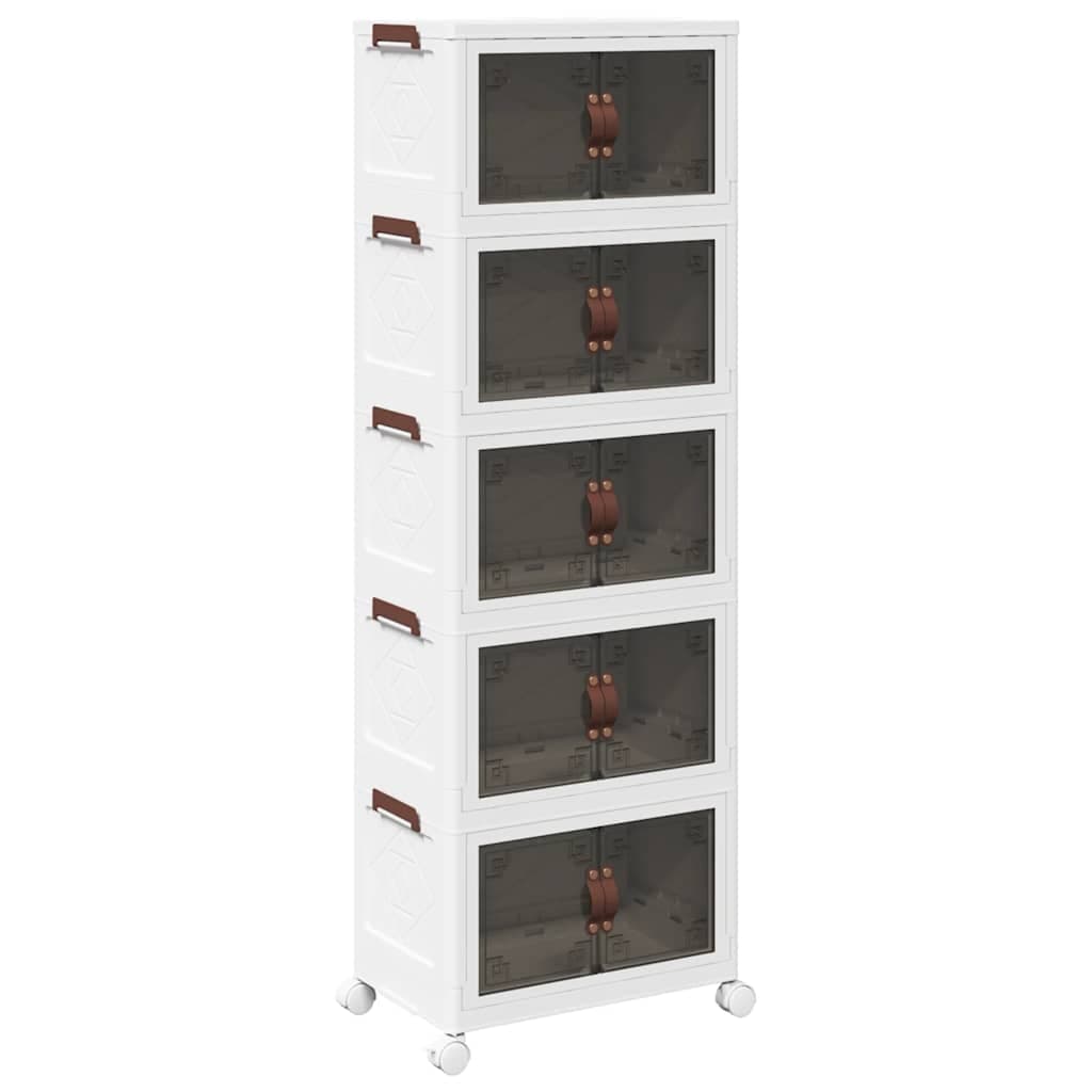 vidaXL Caixa arrumação empilhável rodas 5camadas 28L 48,5x29,5x139cm