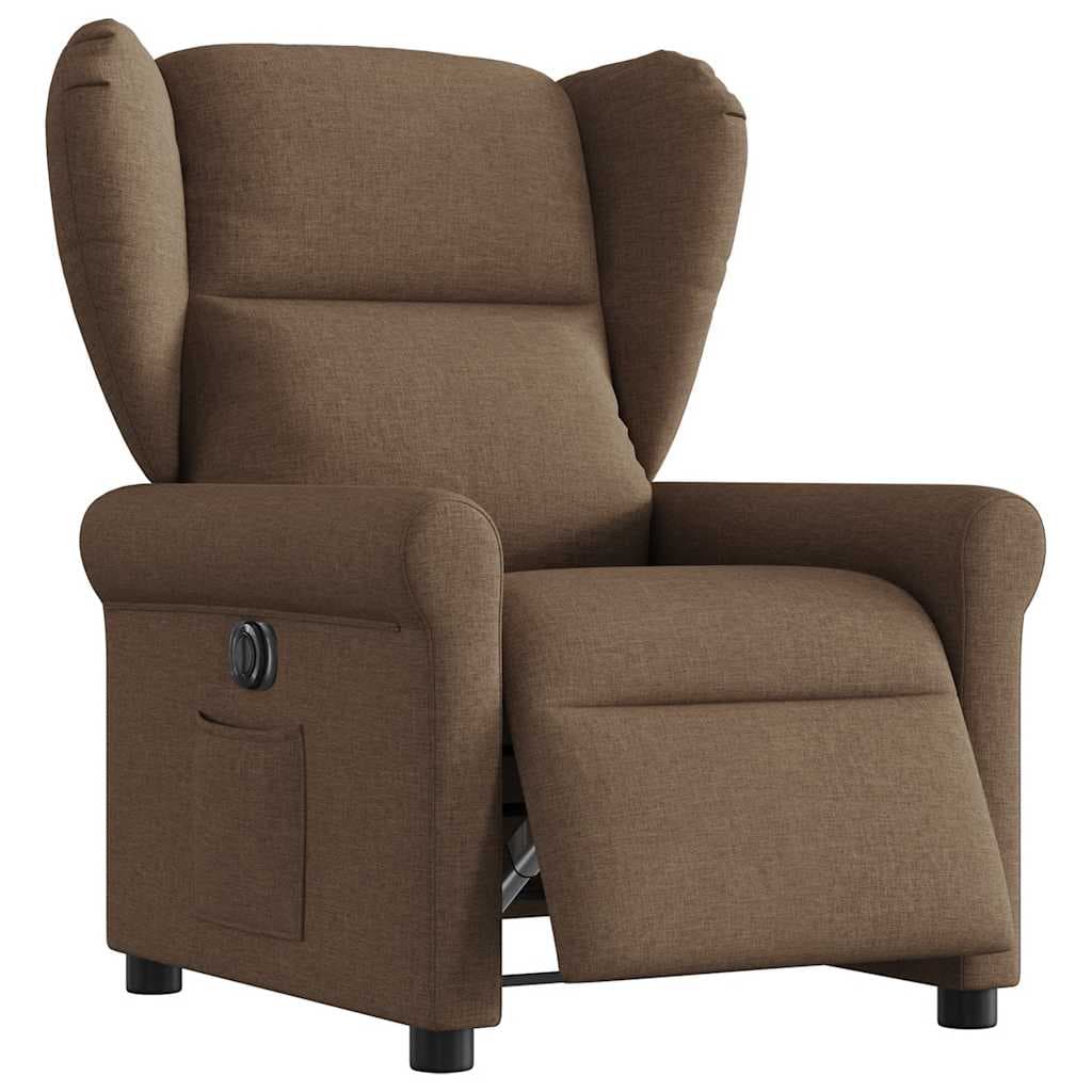 vidaXL Poltrona Elétrica Reclinável Tecido Castanho - 3064760820