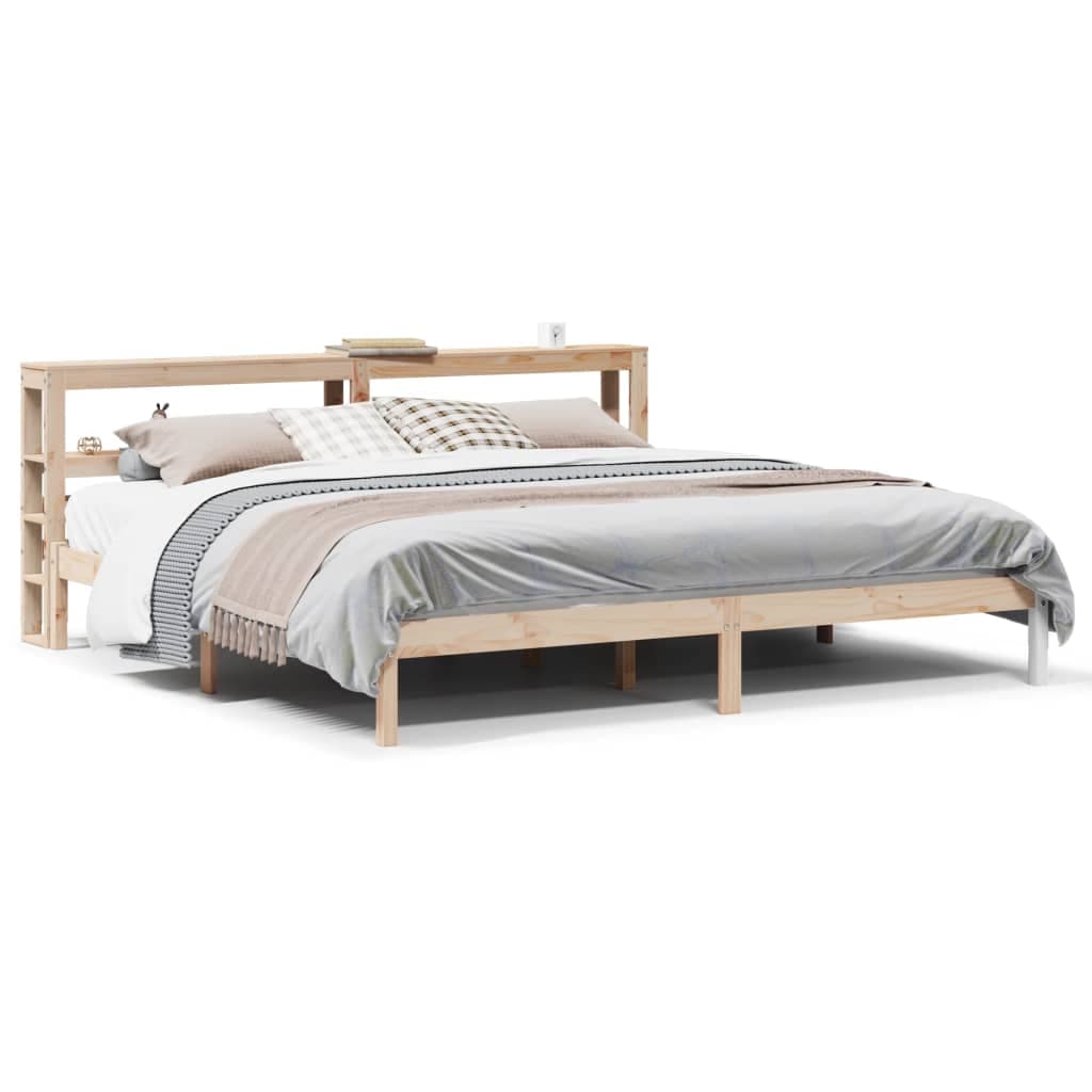 vidaXL Cama sem colchão 200x200 cm madeira de pinho maciça