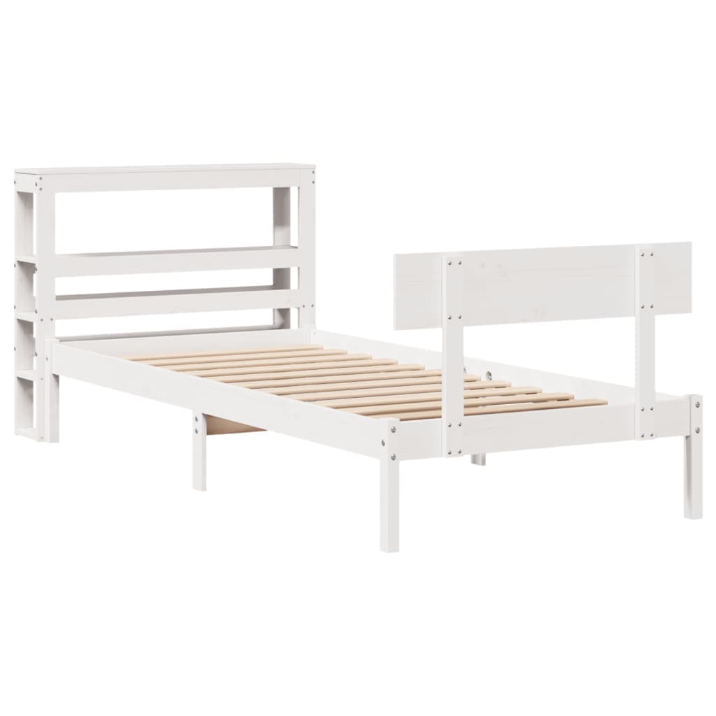 vidaXL Cama sem colchão 90x200 cm madeira de pinho maciça branco