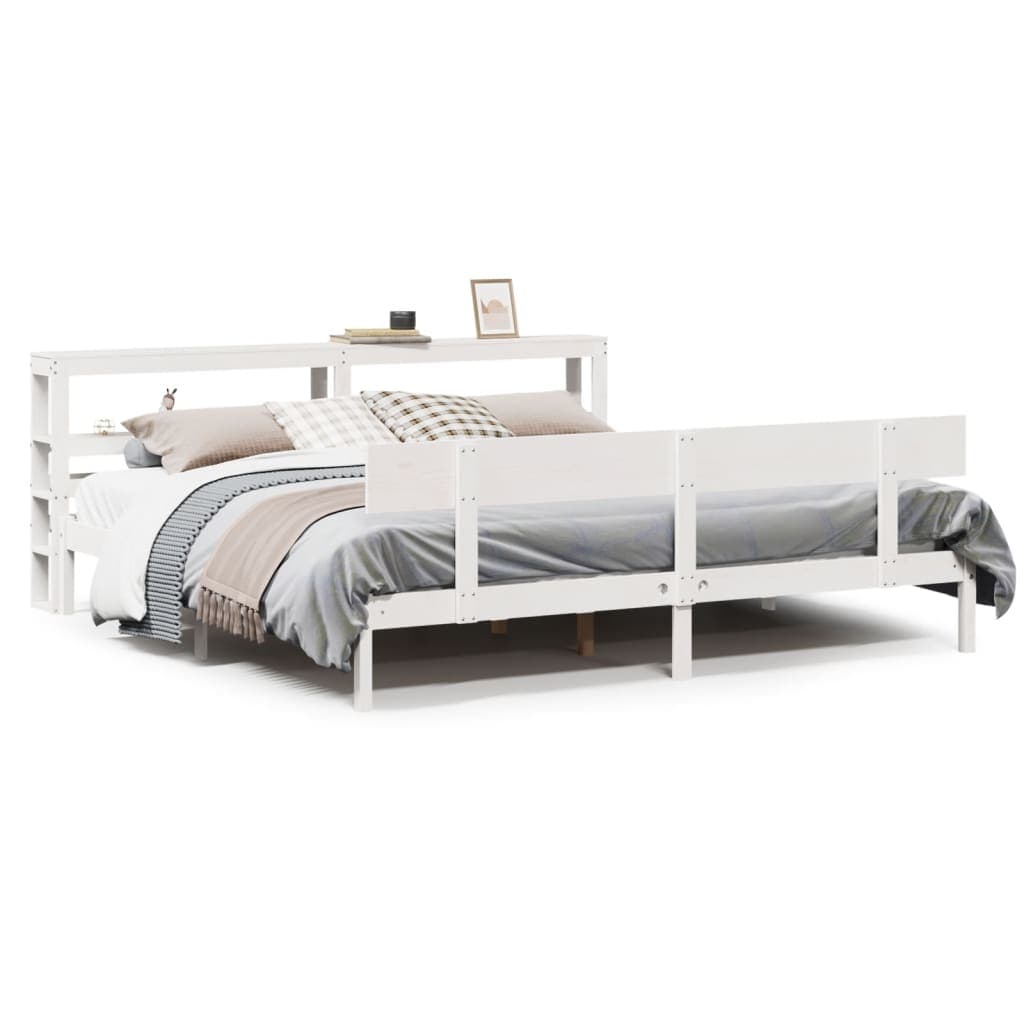vidaXL Cama sem colchão 180x200 cm madeira de pinho maciça branco
