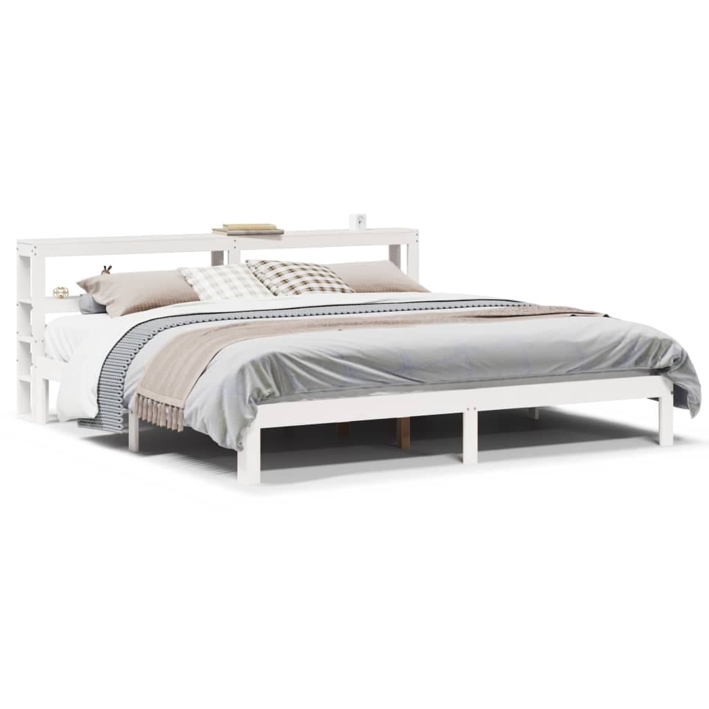 vidaXL Estrutura de cama c/ cabeceira sem colchão 180x200 cm branco