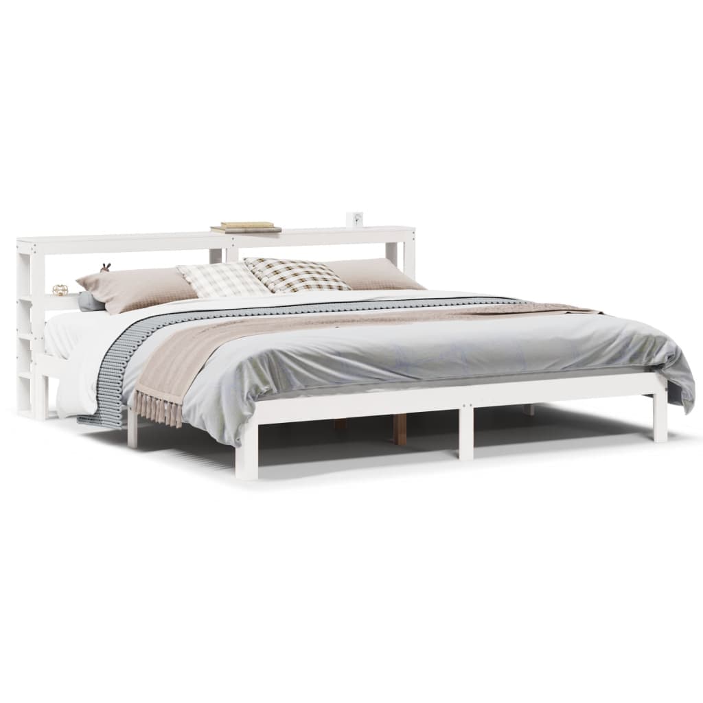 vidaXL Estrutura de cama c/ cabeceira sem colchão 200x200 cm branco