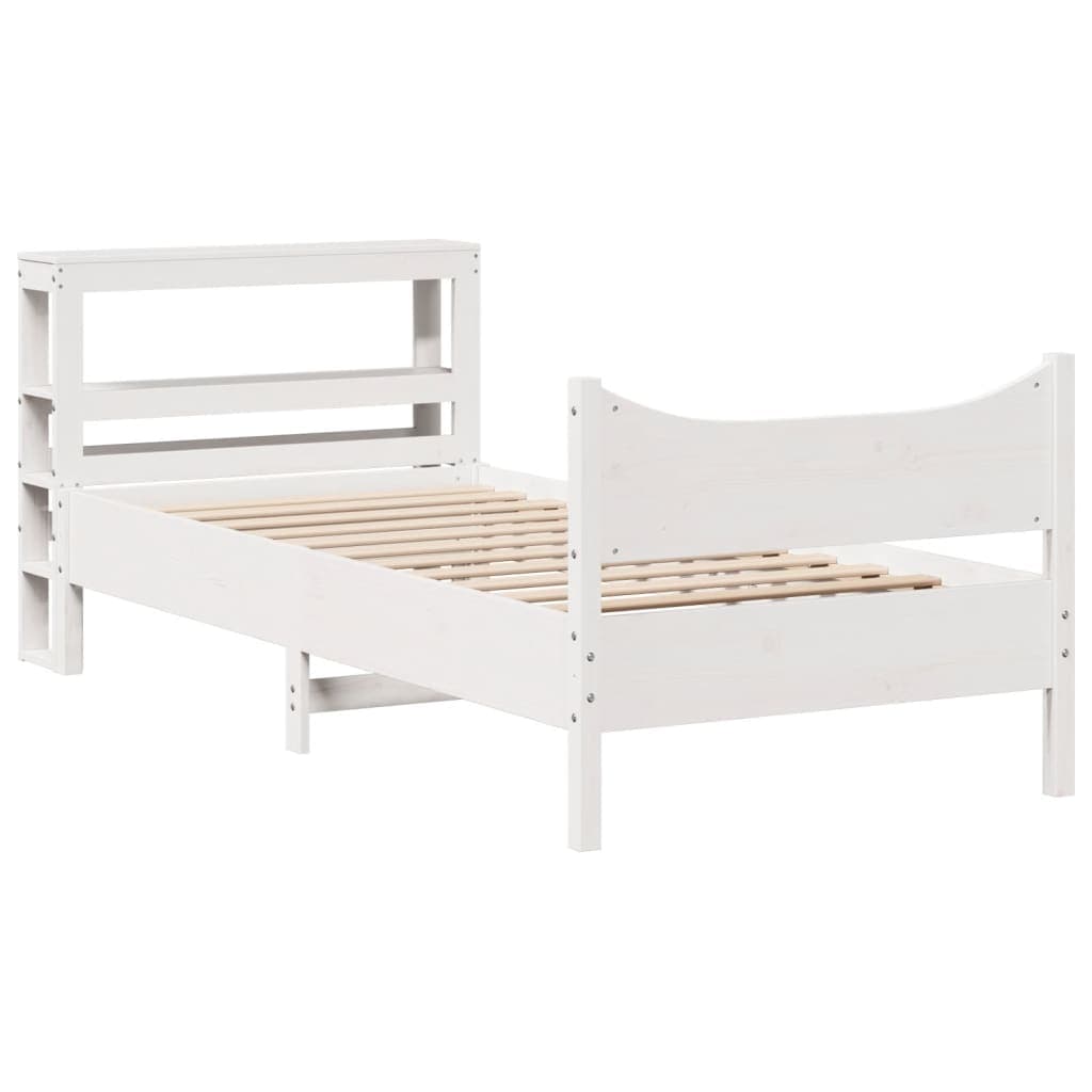 vidaXL Estrutura Cama com Cabeceira 75x190 cm Pinho Maciço - 3459510017