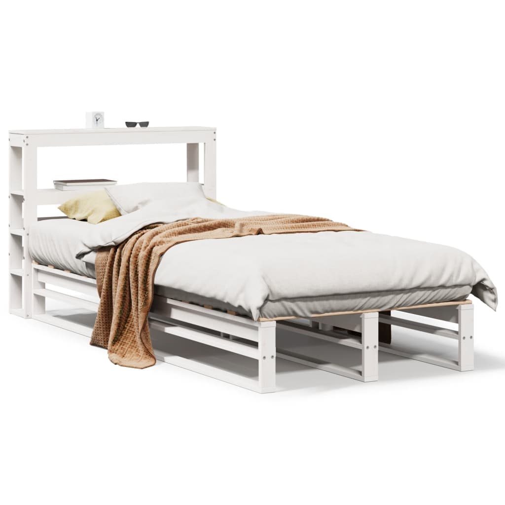 vidaXL Cama sem colchão 90x190 cm madeira de pinho maciça branco