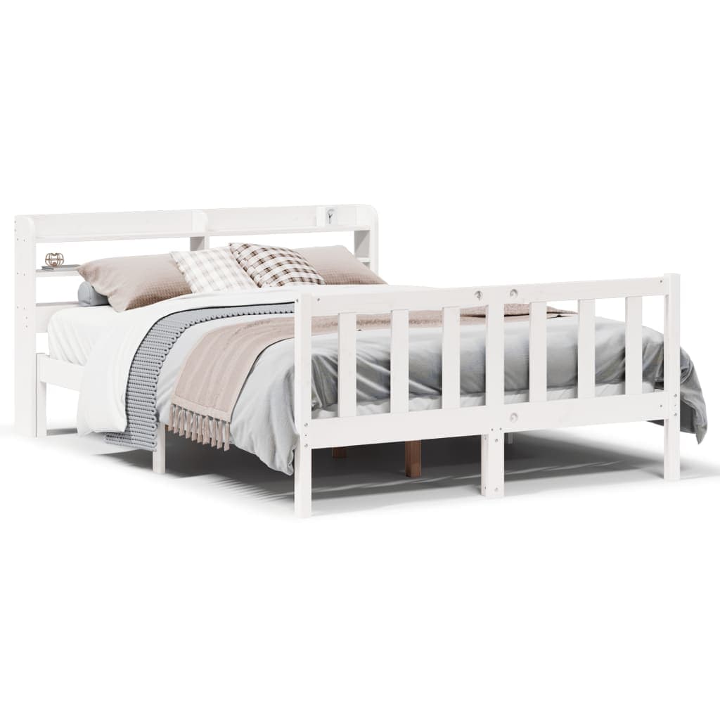 vidaXL Cama sem colchão 120x200 cm madeira de pinho maciça branco