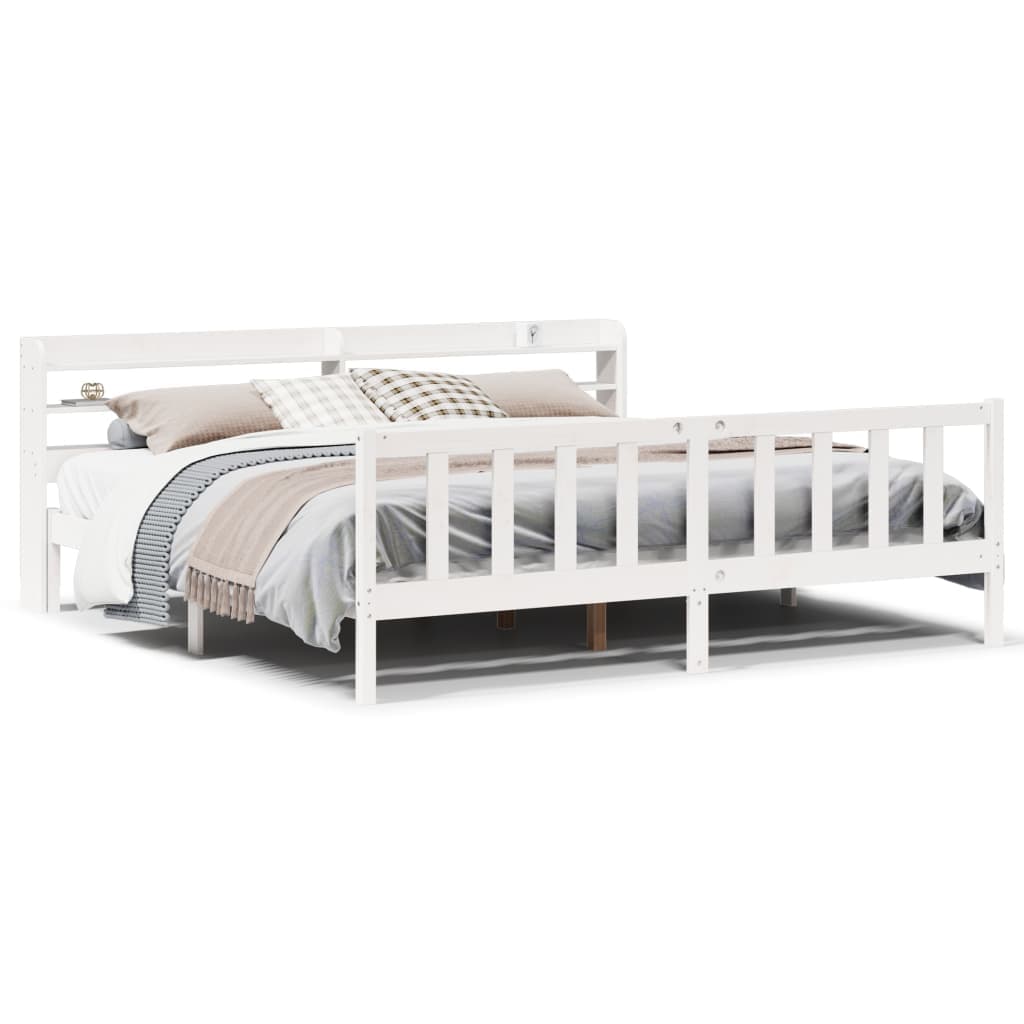 vidaXL Cama sem colchão 180x200 cm madeira de pinho maciça branco