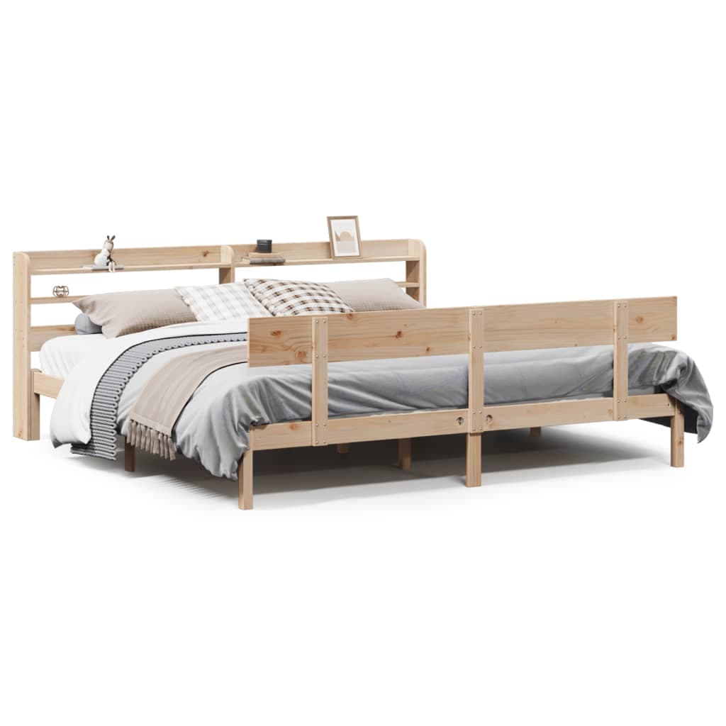 vidaXL Cama sem Colchão 180x200 cm Madeira de Pinho Maciça - 8721102978814