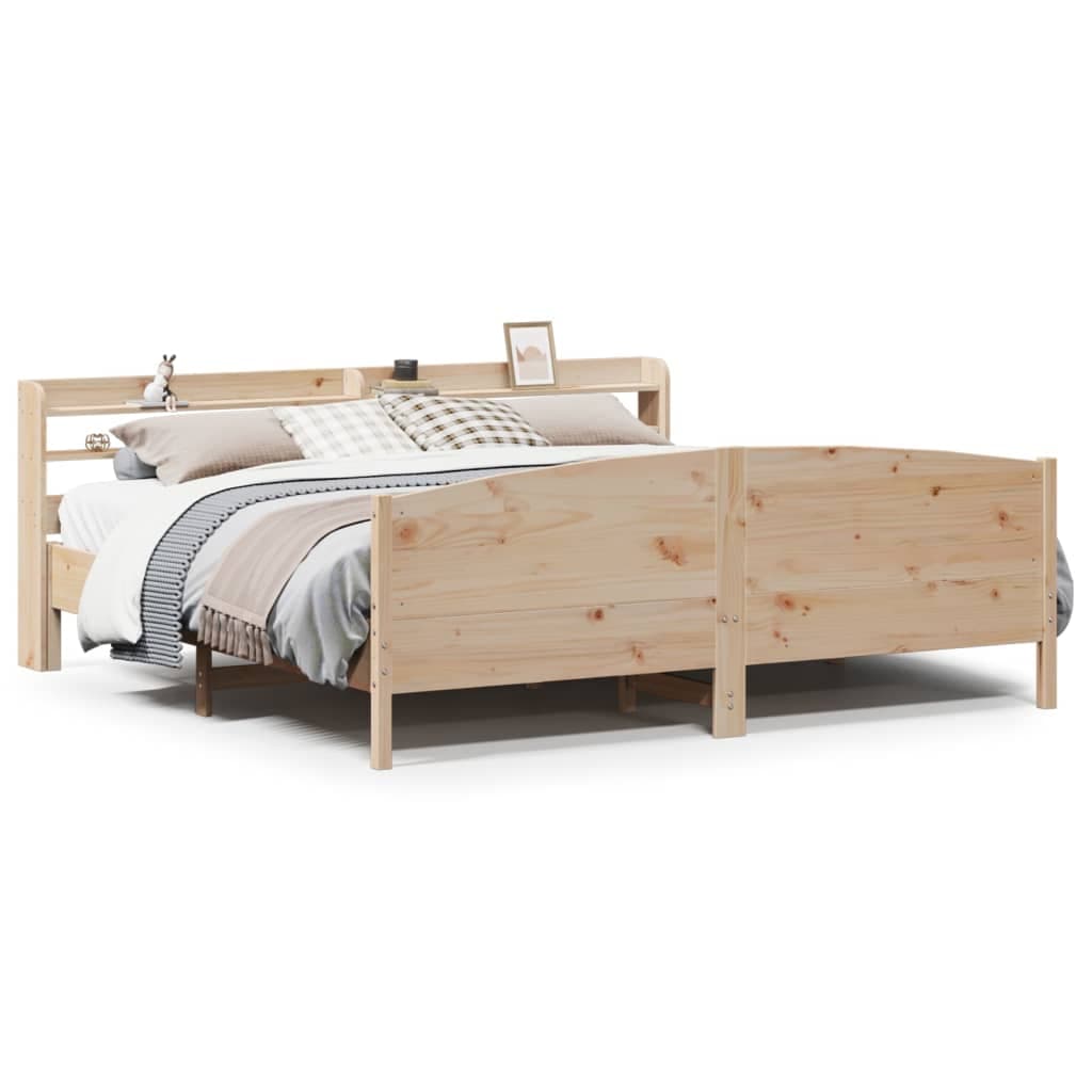 vidaXL Cama sem colchão 200x200 cm madeira de pinho maciça