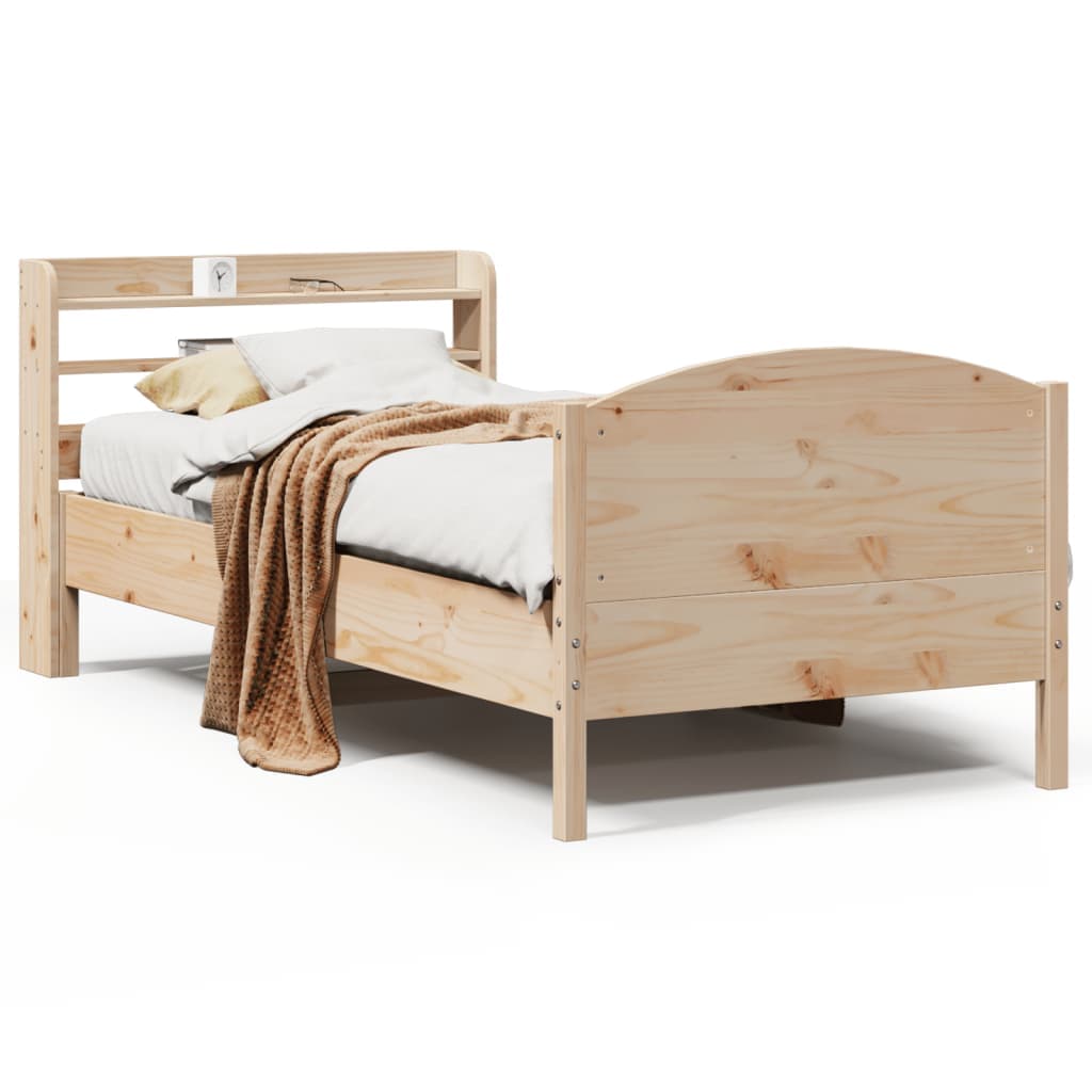 vidaXL Cama sem Colchão 75x190 cm Madeira de Pinho Maciça - 8721102982460