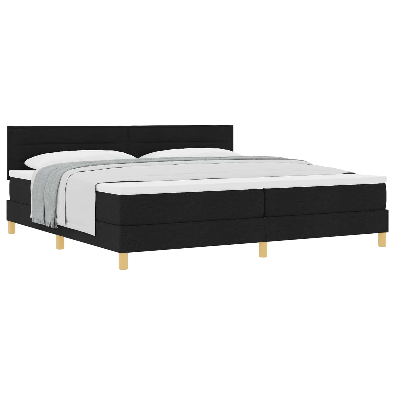 vidaXL Cama Box com Colchão Preto 200x200 cm Tecido - 1987246225