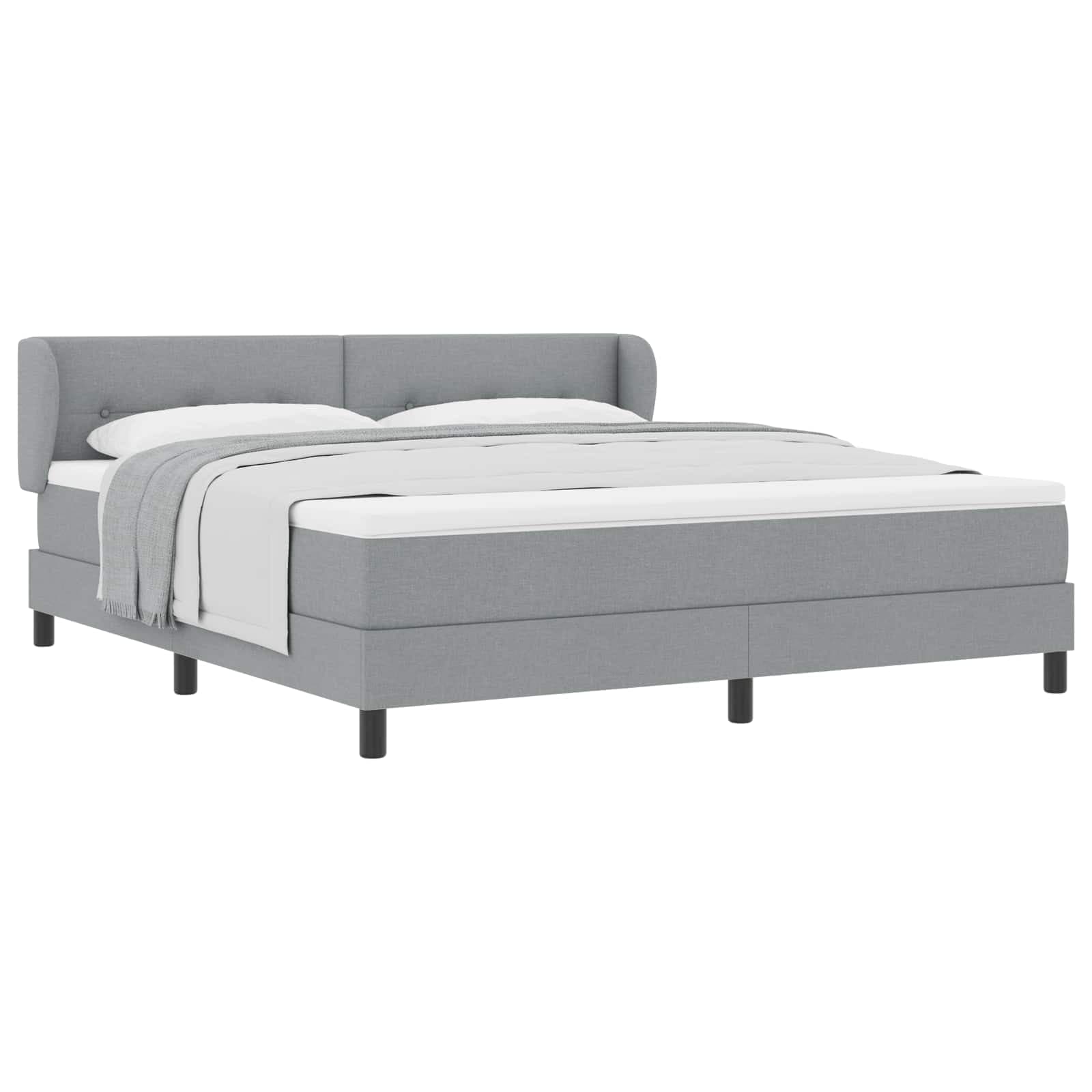 vidaXL Cama Box com colchão Cinzento-claro 180 x 200 cm tecido