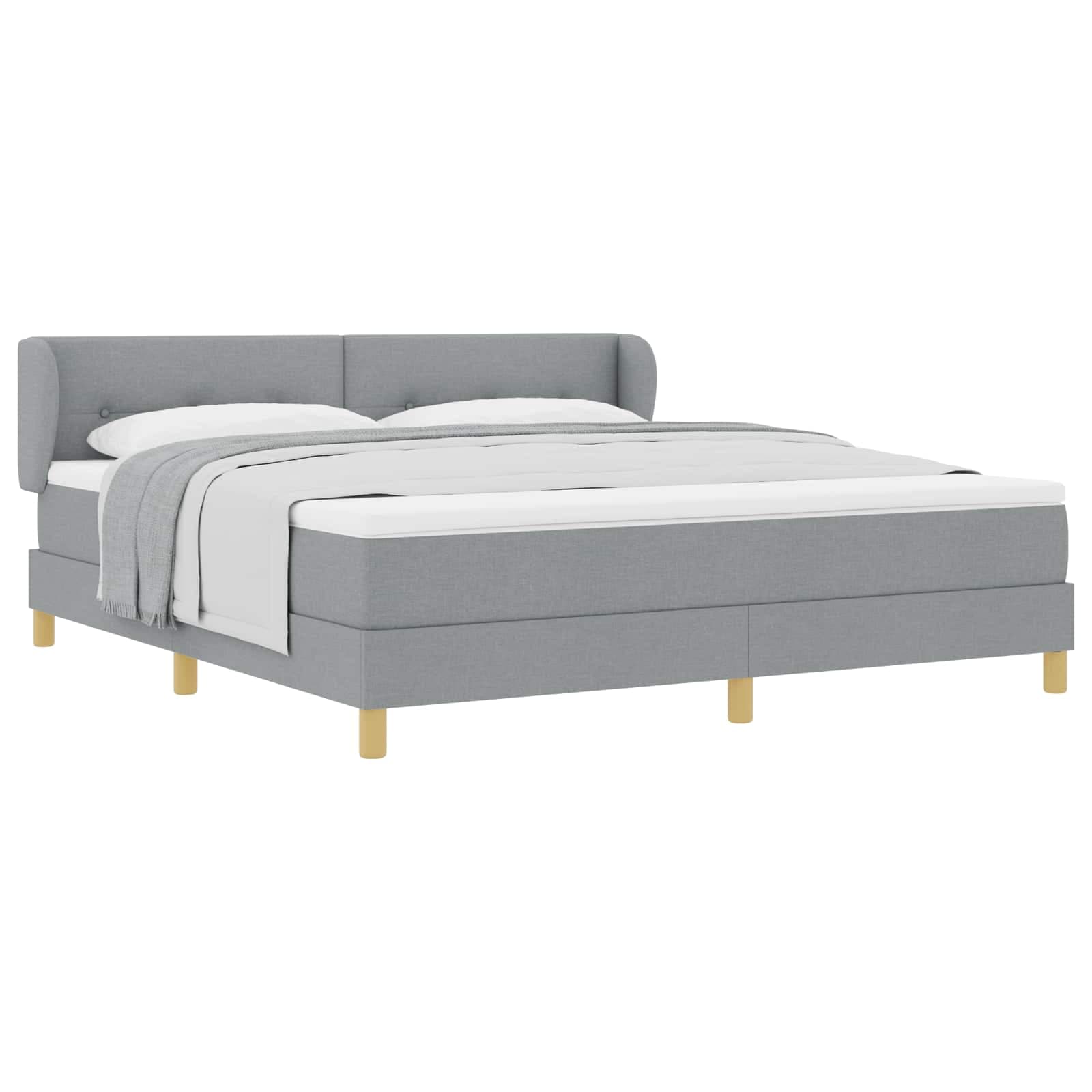 vidaXL Cama Box com colchão Cinzento-claro 180 x 200 cm tecido