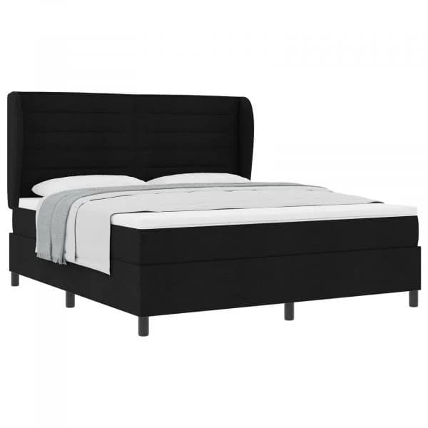 vidaXL Cama Box com Colchão Preta 180x200 cm em Tecido - 2714182909