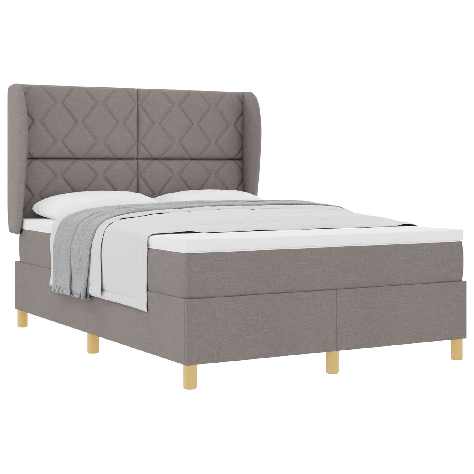 vidaXL Cama Box com colchão Cinzento-acastanhado 200 x 160 cm tecido