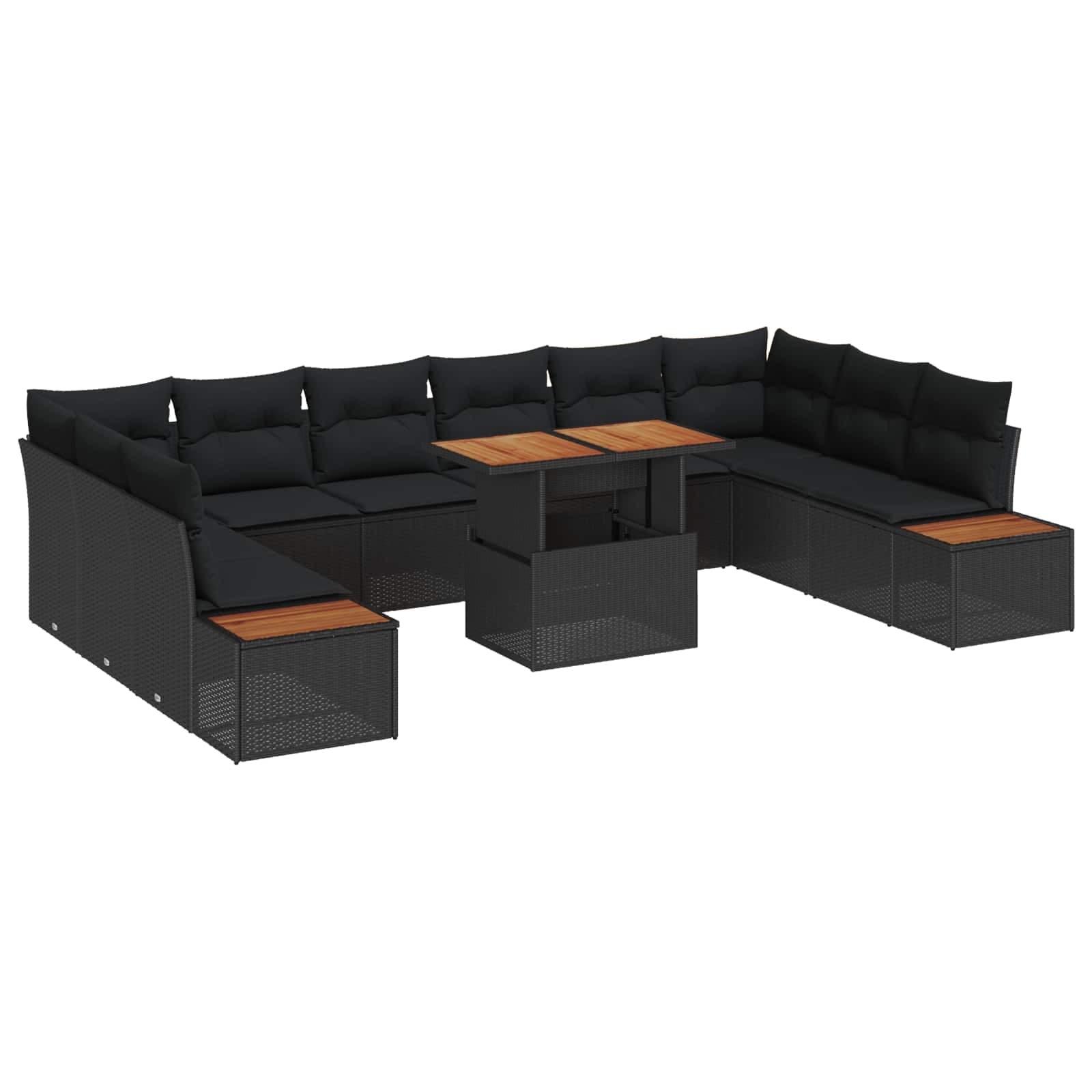 vidaXL Conjunto de Jantar para Jardim 11 pcs Preto e Marrom