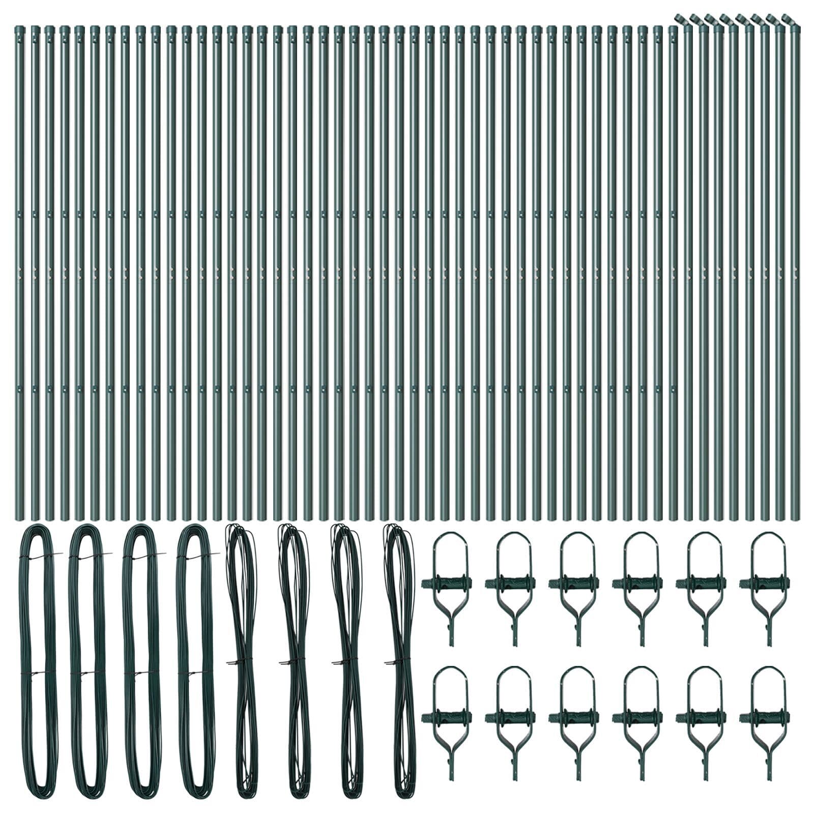 vidaXL Poste de Cerca 52 pcs Verde 3,2 x 3,2 x 190 cm