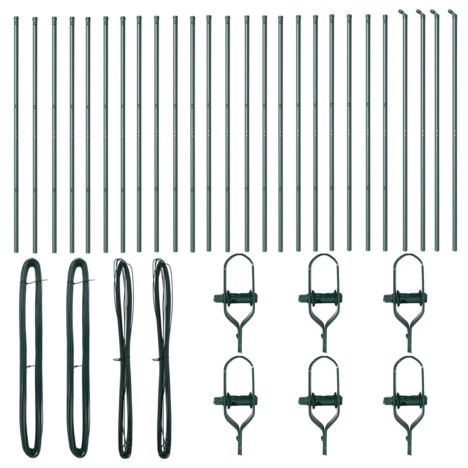 vidaXL Poste de Cerca 26 pcs Verde 3,2 x 3,2 x 200 cm